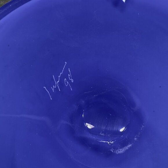 1998 Studio Inferno Mitchell Gaudet Hand Made Heavy Glass Vase Vessel Signed VTG - Picture 8 of 14